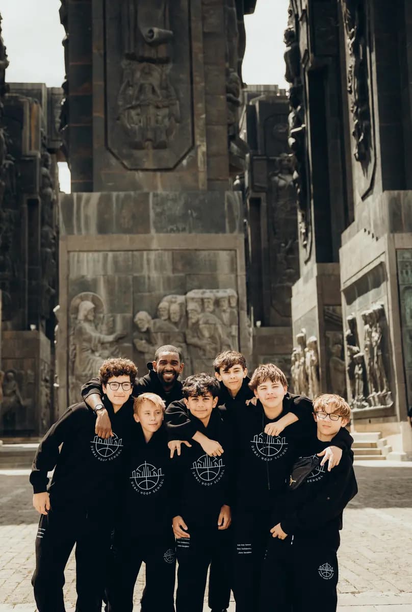 Dubai Hoop School teammates sharing an international experience